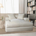 WOWMAX 60 Chaise Lounge Chair, Oversized Chaise Lounge Sofa Soft Short Plush Couch Sofa Bed Sleeper Chair with 2 Throw Pillows