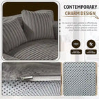WOWMAX 60 Chaise Lounge Chair, Oversized Chaise Lounge Sofa Soft Short Plush Couch Sofa Bed Sleeper Chair with 2 Throw Pillows