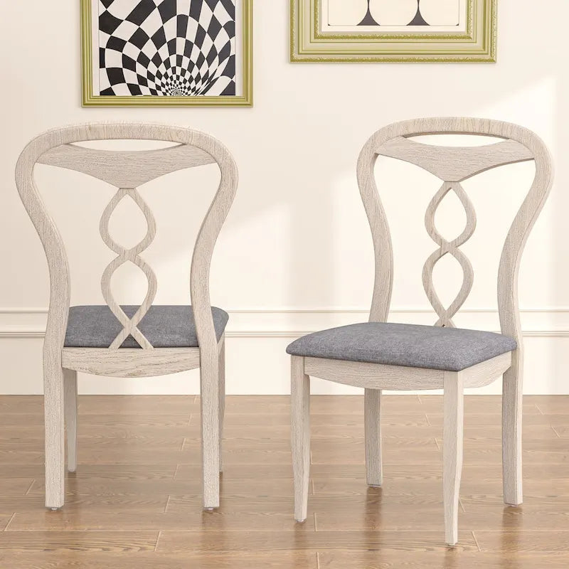 VECELO Solid Wood Dining Chairs Set of 2/4/6, Kitchen Side Chair