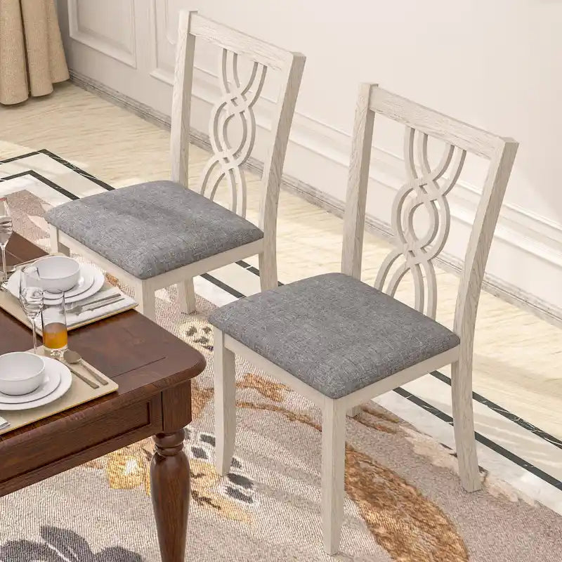 VECELO Solid Wood Dining Chairs Set of 2/4/6, Kitchen Side Chair