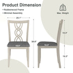 VECELO Solid Wood Dining Chairs Set of 2/4/6, Kitchen Side Chair