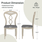 VECELO Solid Wood Dining Chairs Set of 2/4/6, Kitchen Side Chair