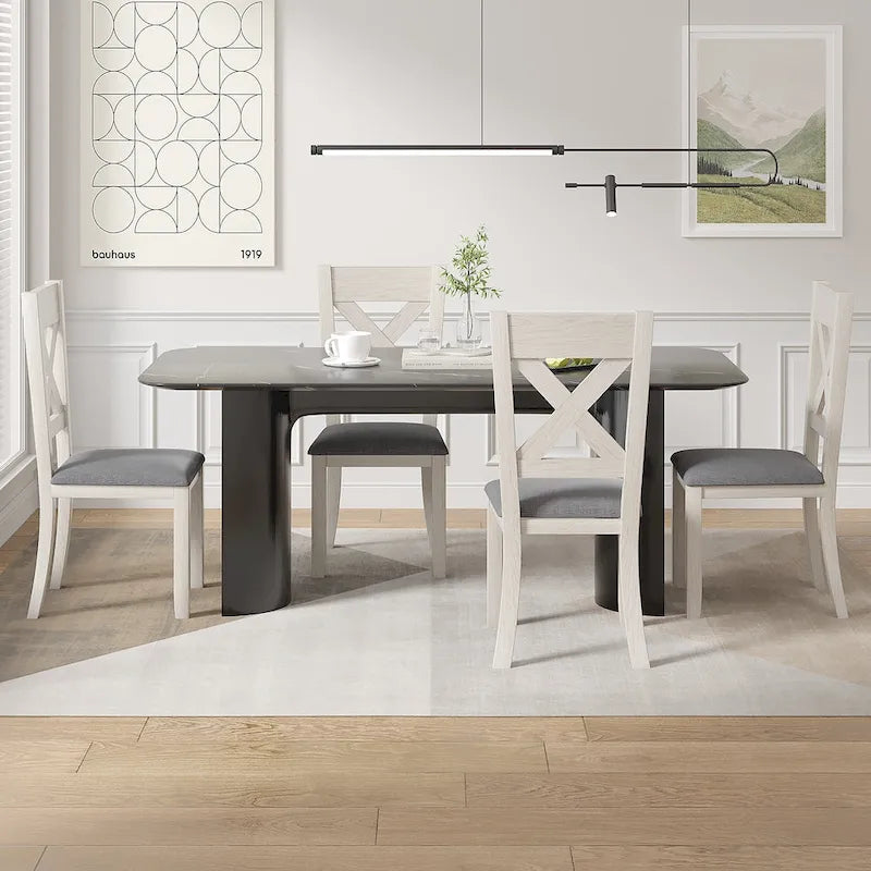 VECELO Solid Wood Dining Chairs Set of 2/4/6, Kitchen Side Chair