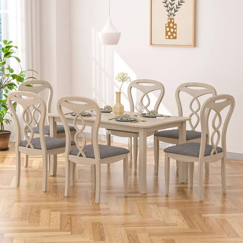 VECELO Solid Wood Dining Chairs Set of 2/4/6, Kitchen Side Chair