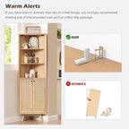 Natural Rattan Corner Cabinet, Modern Corner Bathroom Storage Cabinet