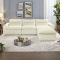 116.26 Modular Foam L-Shaped Floor Sofa with Free Combination, No-Assembly Design & Ergonomic Support (4/6-Seater Options)