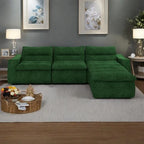 116.26 Modular Foam L-Shaped Floor Sofa with Free Combination, No-Assembly Design & Ergonomic Support (4/6-Seater Options)