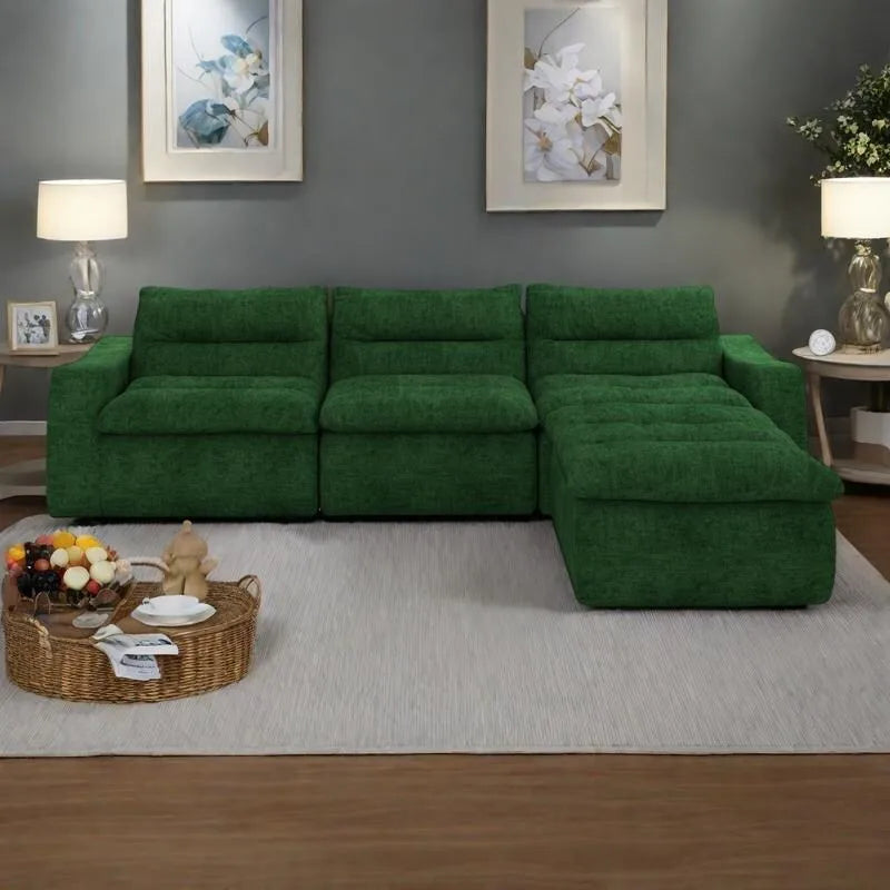 116.26 Modular Foam L-Shaped Floor Sofa with Free Combination, No-Assembly Design & Ergonomic Support (4/6-Seater Options)