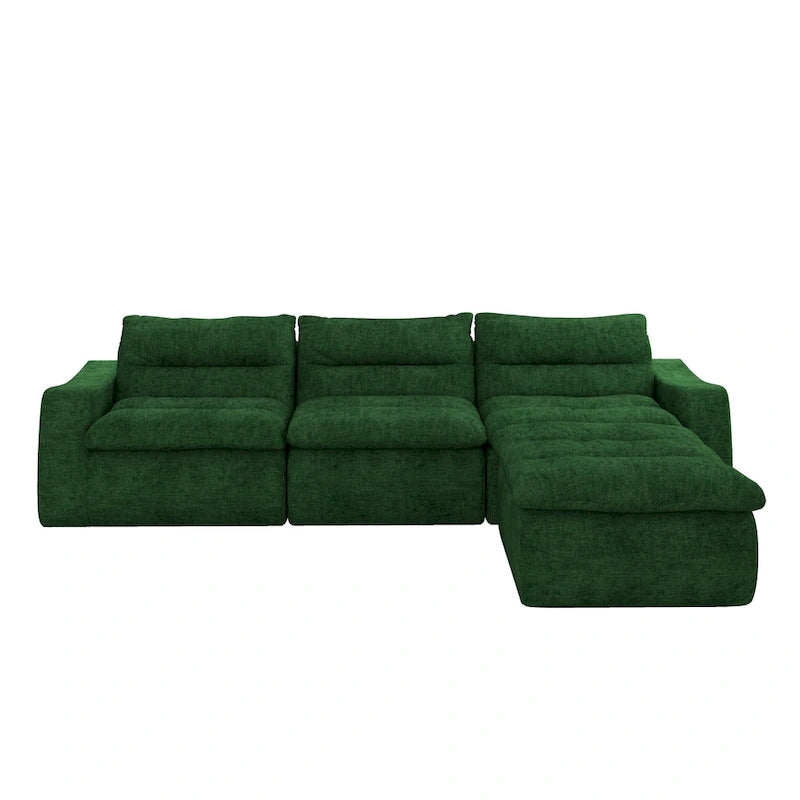 116.26 Modular Foam L-Shaped Floor Sofa with Free Combination, No-Assembly Design & Ergonomic Support (4/6-Seater Options)