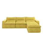 116.26 Modular Foam L-Shaped Floor Sofa with Free Combination, No-Assembly Design & Ergonomic Support (4/6-Seater Options)