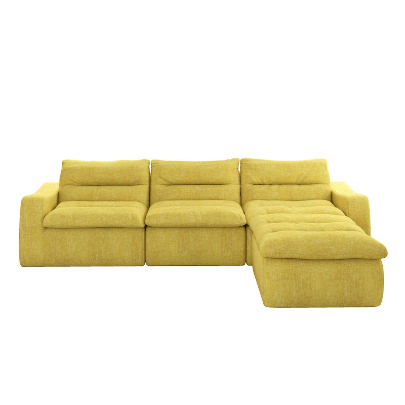 116.26 Modular Foam L-Shaped Floor Sofa with Free Combination, No-Assembly Design & Ergonomic Support (4/6-Seater Options)