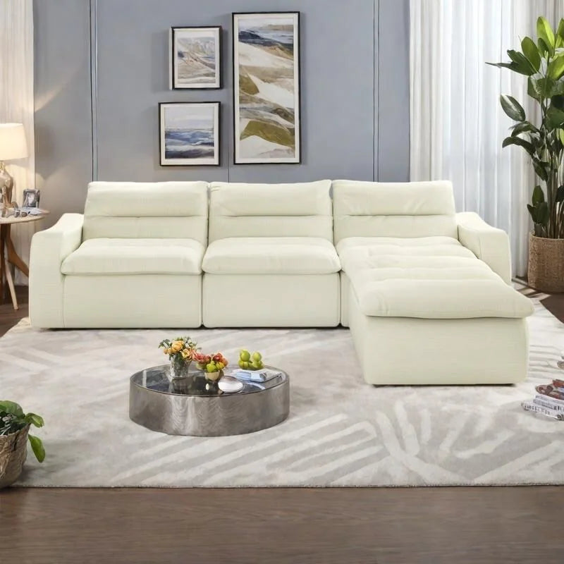 116.26 Modular Foam L-Shaped Floor Sofa with Free Combination, No-Assembly Design & Ergonomic Support (4/6-Seater Options)