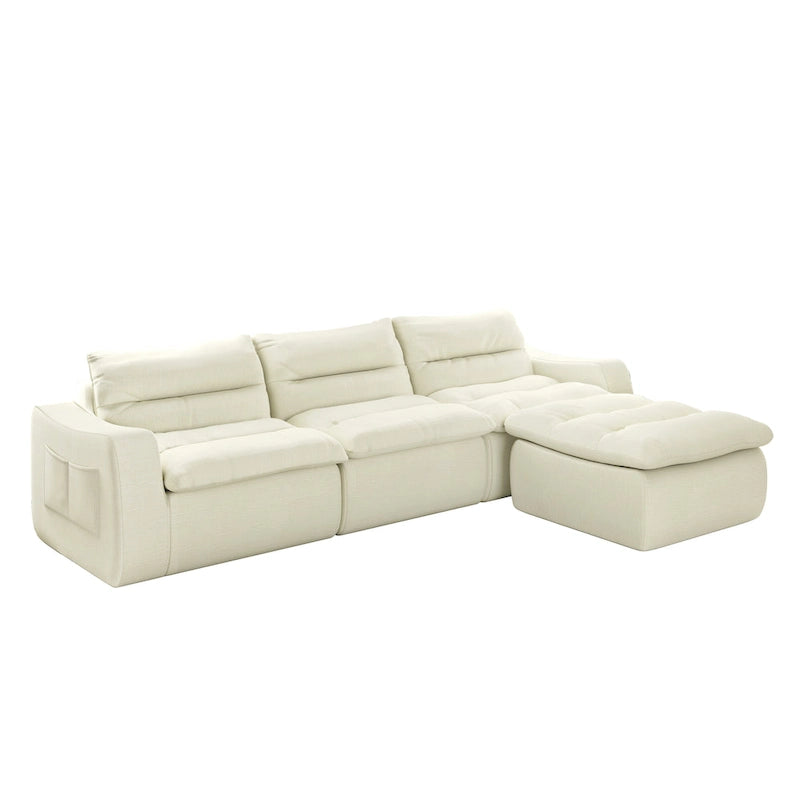116.26 Modular Foam L-Shaped Floor Sofa with Free Combination, No-Assembly Design & Ergonomic Support (4/6-Seater Options)