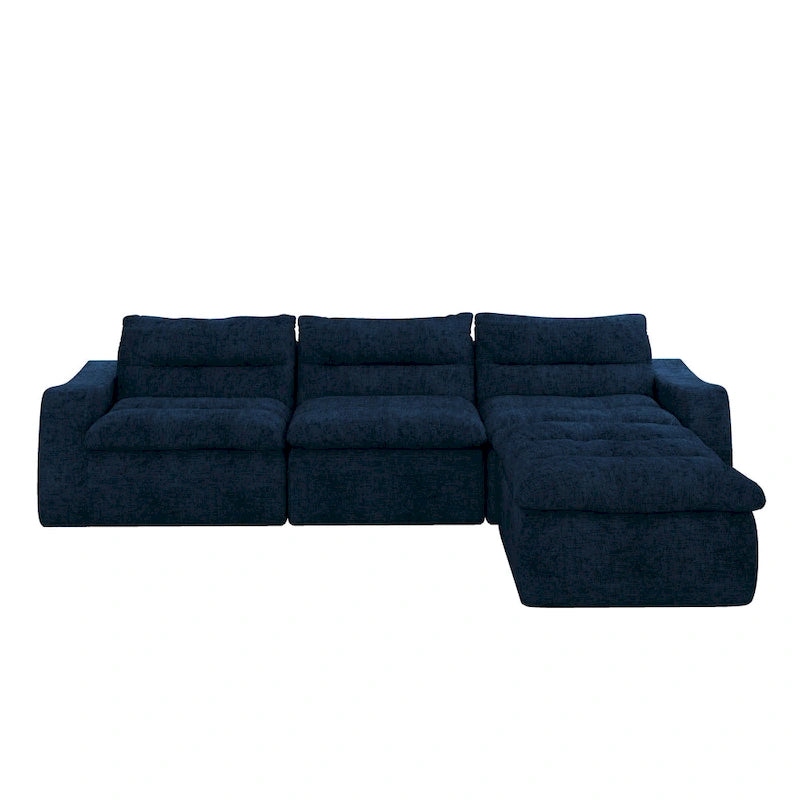 116.26 Modular Foam L-Shaped Floor Sofa with Free Combination, No-Assembly Design & Ergonomic Support (4/6-Seater Options)