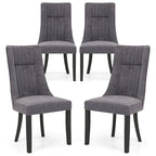 Costway Channel Tufted Dining Chairs Set of 2/4 with High Backrest