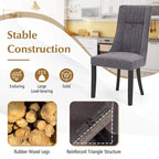 Costway Channel Tufted Dining Chairs Set of 2/4 with High Backrest