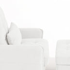 Adjustable Backrest Upholstered Accent Chair with Storage Ottoman Set