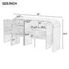 4 Doors Wood Sideboard Credenza Cabinet with Curvy Edge & Adjustable Shelves