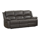 Lizzy Sofa and Loveseat Set, Manual Reclining, Solid Wood, Gray Leather
