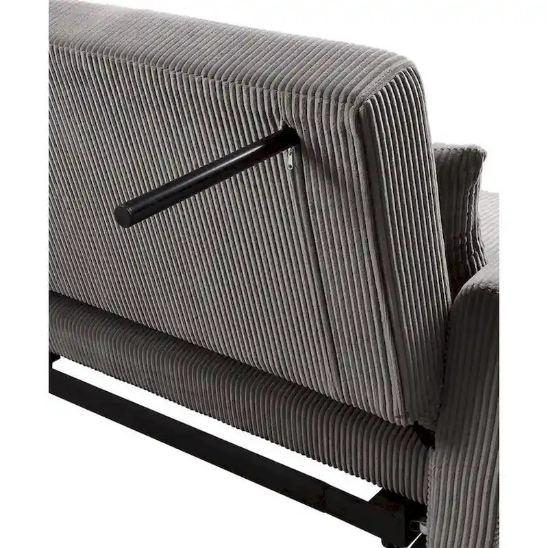Tina 54 Inch Convertible Sleeper Loveseat, Round Arms, 2 Pillows, Brown