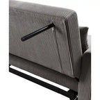 Tina 54 Inch Convertible Sleeper Loveseat, Round Arms, 2 Pillows, Brown