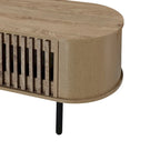 Brandon TV Stand Media Console, Shelf 2 Cabinets, Beige Wood, 71 Inch