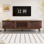 Modern Dark Brown TV Stand for 75 TVs,Solid Wood TV Console with Storage Cabinet,Entertainment Center