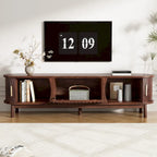 Modern Dark Brown TV Stand for 75 TVs,Solid Wood TV Console with Storage Cabinet,Entertainment Center