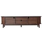 Modern Dark Brown TV Stand for 75 TVs,Solid Wood TV Console with Storage Cabinet,Entertainment Center
