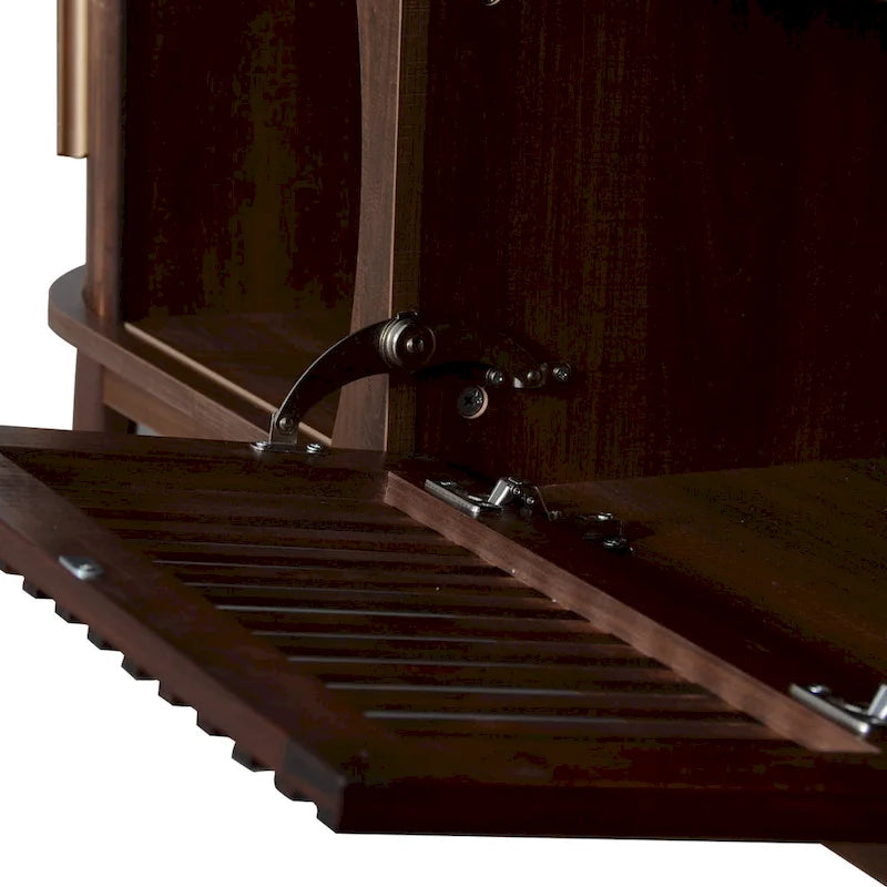 Modern Dark Brown TV Stand for 75 TVs,Solid Wood TV Console with Storage Cabinet,Entertainment Center