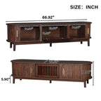 Modern Dark Brown TV Stand for 75 TVs,Solid Wood TV Console with Storage Cabinet,Entertainment Center
