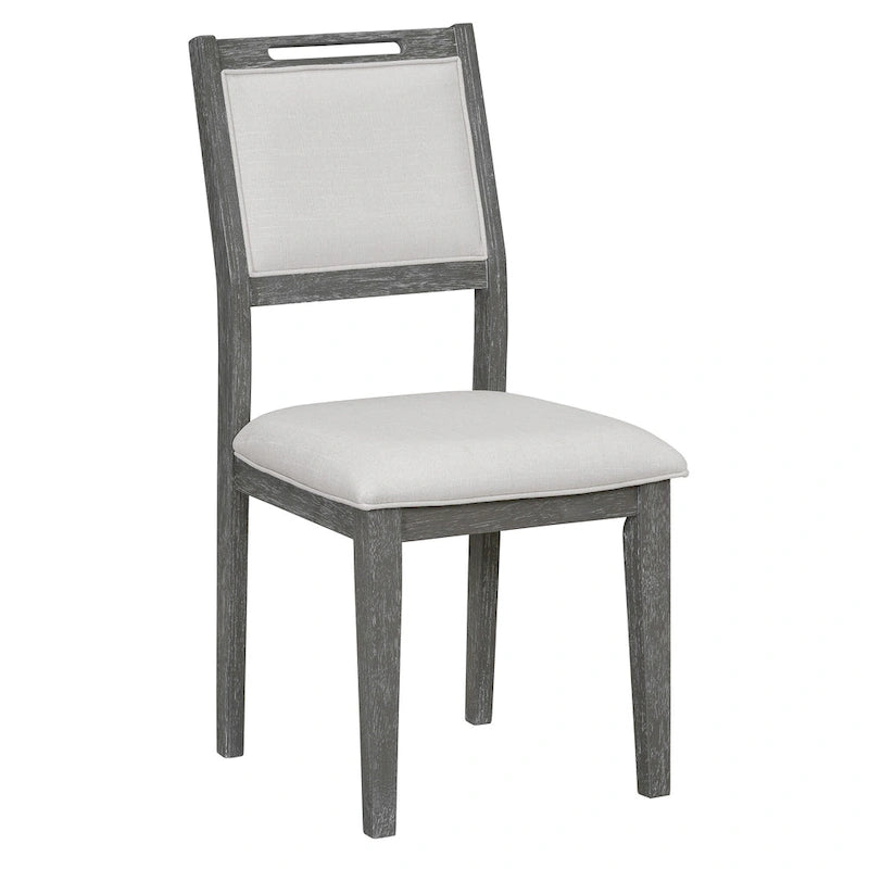 6 Pcs Dining Table Set, Wood Dining Kitchen Table and Chairs Set with Rectangular Table, 4 Upholstered Chairs and 1 Bench