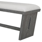 6 Pcs Dining Table Set, Wood Dining Kitchen Table and Chairs Set with Rectangular Table, 4 Upholstered Chairs and 1 Bench