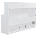 Murphy Bed with Hydraulic Lift & Desk Design, Queen/Full Size Bed