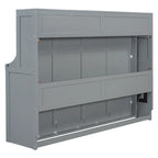 Murphy Bed with Hydraulic Lift & Desk Design, Queen/Full Size Bed
