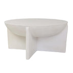 Modrest Elsa Modern Oyster Concrete Round Coffee Table