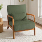 Uixe Mid Century Solid Wood Upholstered Corduroy Accent Chair