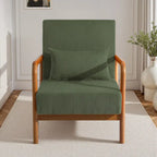 Uixe Mid Century Solid Wood Upholstered Corduroy Accent Chair