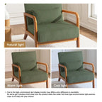 Uixe Mid Century Solid Wood Upholstered Corduroy Accent Chair