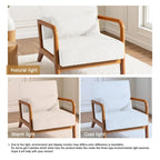 Uixe Mid Century Solid Wood Upholstered Corduroy Accent Chair