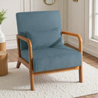 Uixe Mid Century Solid Wood Upholstered Corduroy Accent Chair