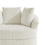 2 Set Oversized 43 W Plush Corduroy Swivel Barrel Chair with Pillows