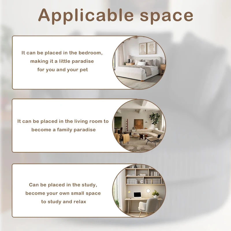 2 Set Oversized 43 W Plush Corduroy Swivel Barrel Chair with Pillows