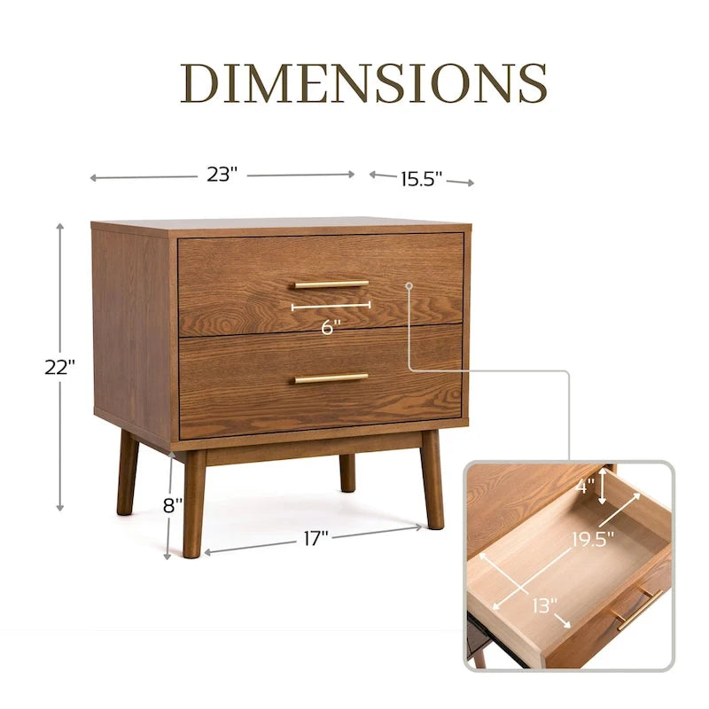 Furniture of America Beau Midcentury 4-Piece Walnut Wood Platform Bedroom Set