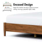 Furniture of America Beau Midcentury 4-Piece Walnut Wood Platform Bedroom Set