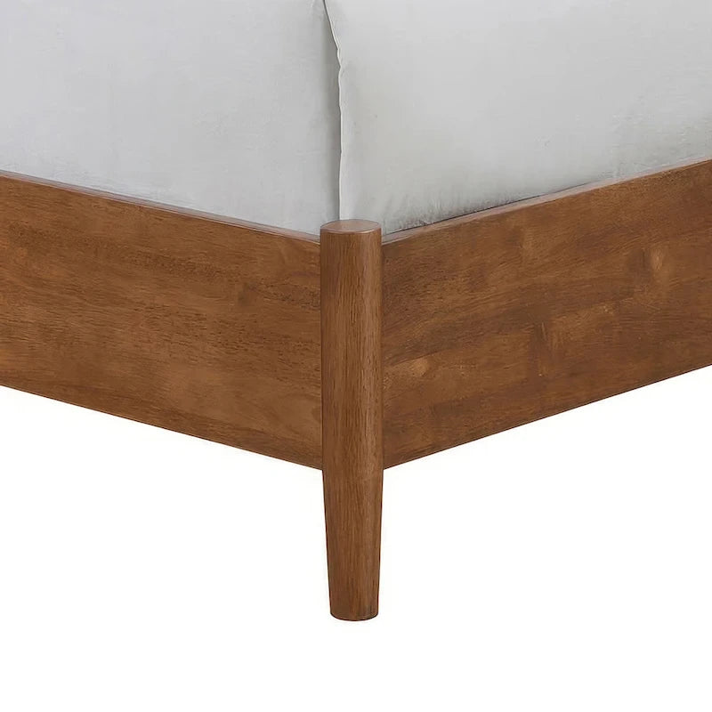 Furniture of America Beau Midcentury 4-Piece Walnut Wood Platform Bedroom Set