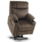MCombo Small Dual Motor Power Lift Recliner Chair with Massage,Dual Heating, Adjustable Headrest, Fabric 7222
