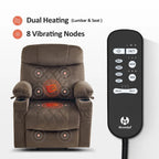 MCombo Small Dual Motor Power Lift Recliner Chair with Massage,Dual Heating, Adjustable Headrest, Fabric 7222