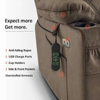 MCombo Small Dual Motor Power Lift Recliner Chair with Massage,Dual Heating, Adjustable Headrest, Fabric 7222