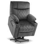 MCombo Small Dual Motor Power Lift Recliner Chair with Massage,Dual Heating, Adjustable Headrest, Fabric 7222